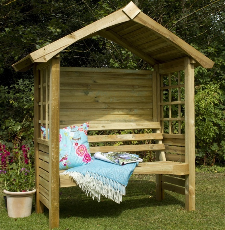 Cadiz Wooden Garden Arbour Seat - The Garden Factory